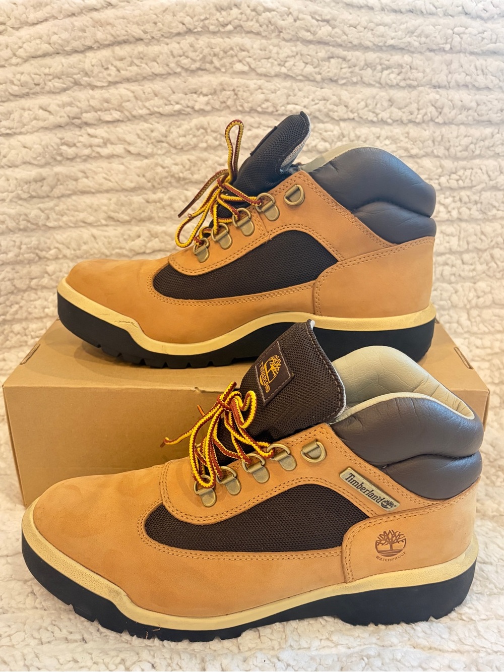 Timberland Field Boot Waterproof Medium Beige Nubuck Men’s Size 7.5